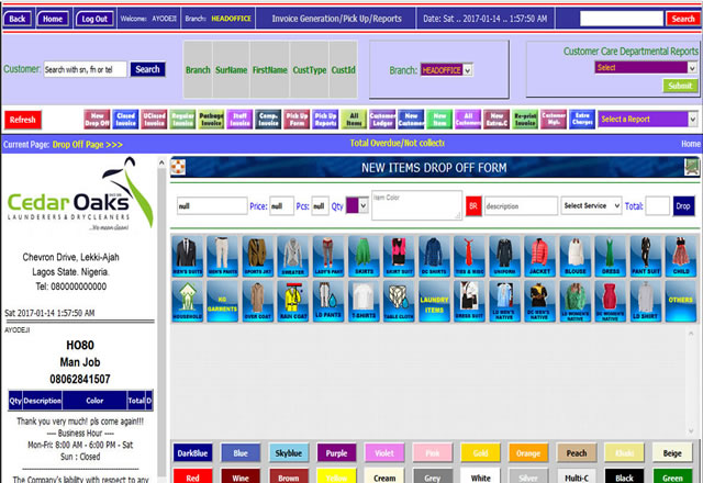 Drycleaning and Laundry Management Application Software